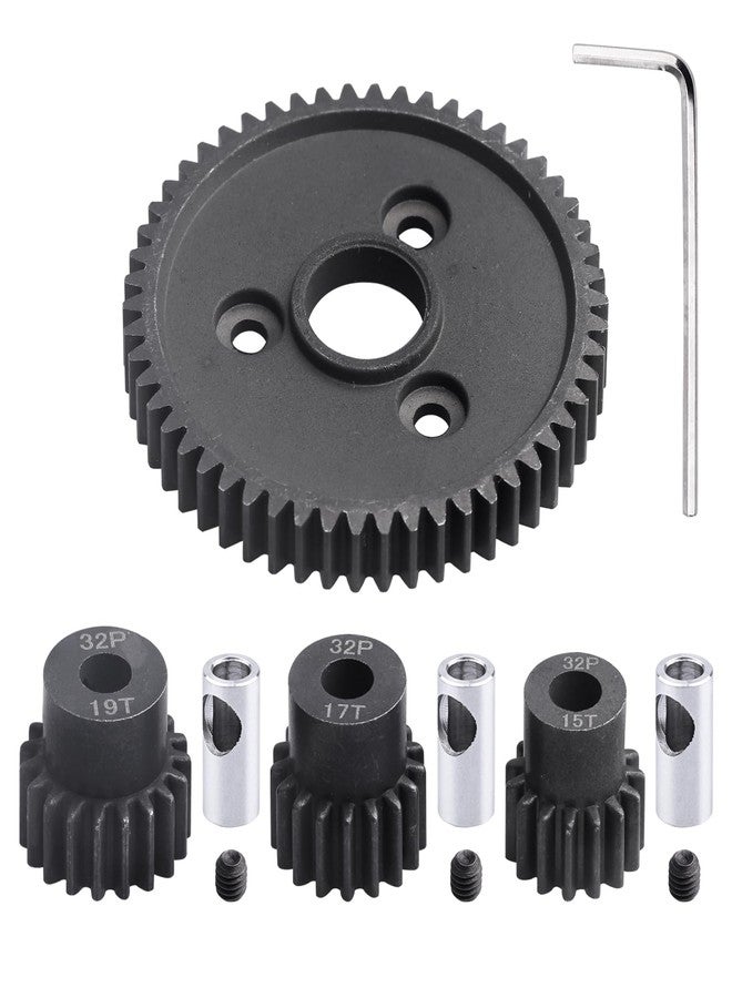 CrazyHobby RC Metal 54T 32P Spur Gear &15T/17T/19T Pinions Gear Set & 3.175mm Coupler for Traxxas Slash 4x4 4WD/2WD/VXL Rustler 4X4 VXL/Stampede 4x4 VXL/Summit/E-Revo/T-Maxx, Replace#3956 - Image 1